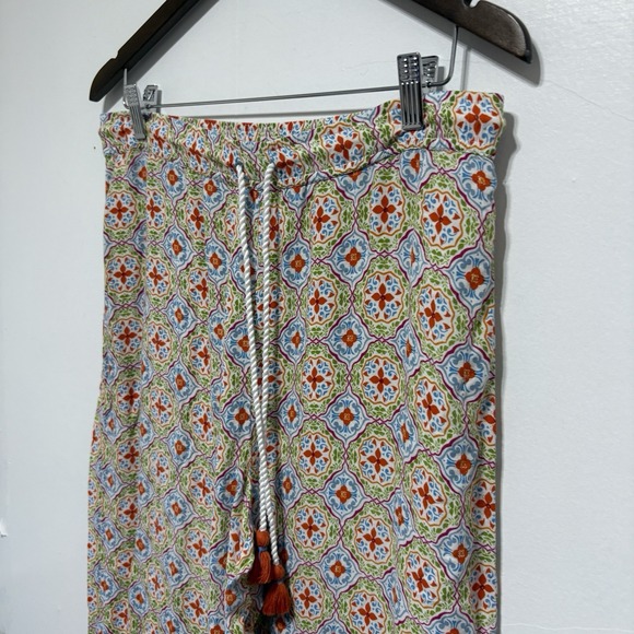 By Anthropologie Pajama Pants Womens M Floral Colorful Drawstring Lightweight PJ - Picture 3 of 9
